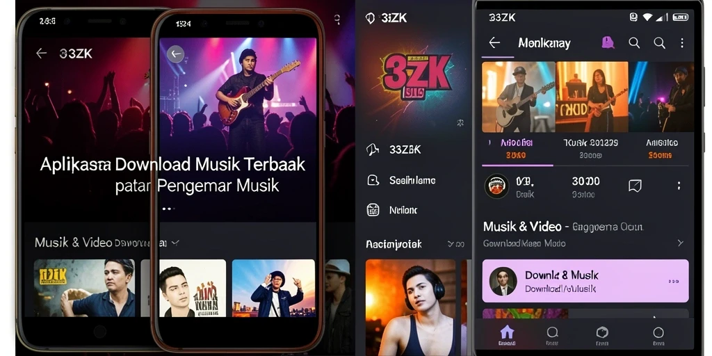 Antarmuka intuitif aplikasi 33ZK untuk Download Musik