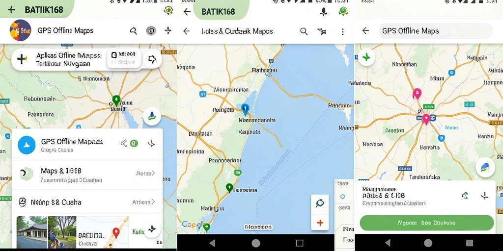 Antarmuka aplikasi BATIK168 yang memudahkan navigasi GPS Offline Maps.