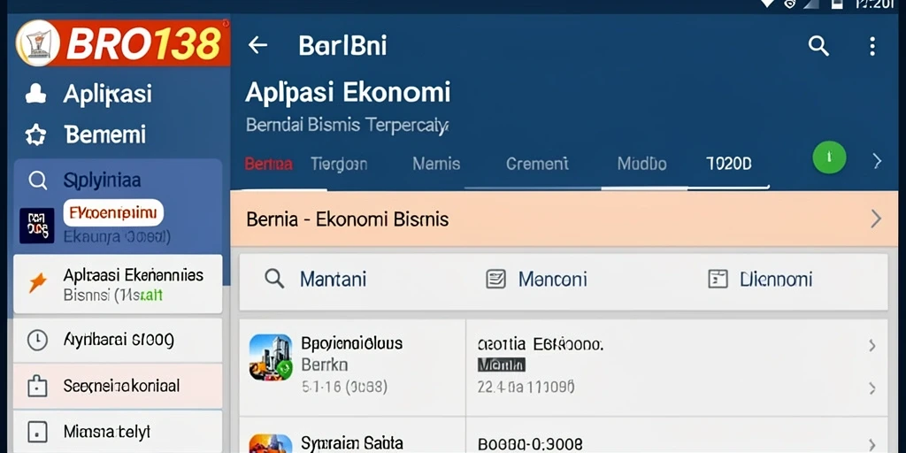 Tampilan antarmuka BRO138 yang menarik untuk aplikasi Ekonomi Bisnis.