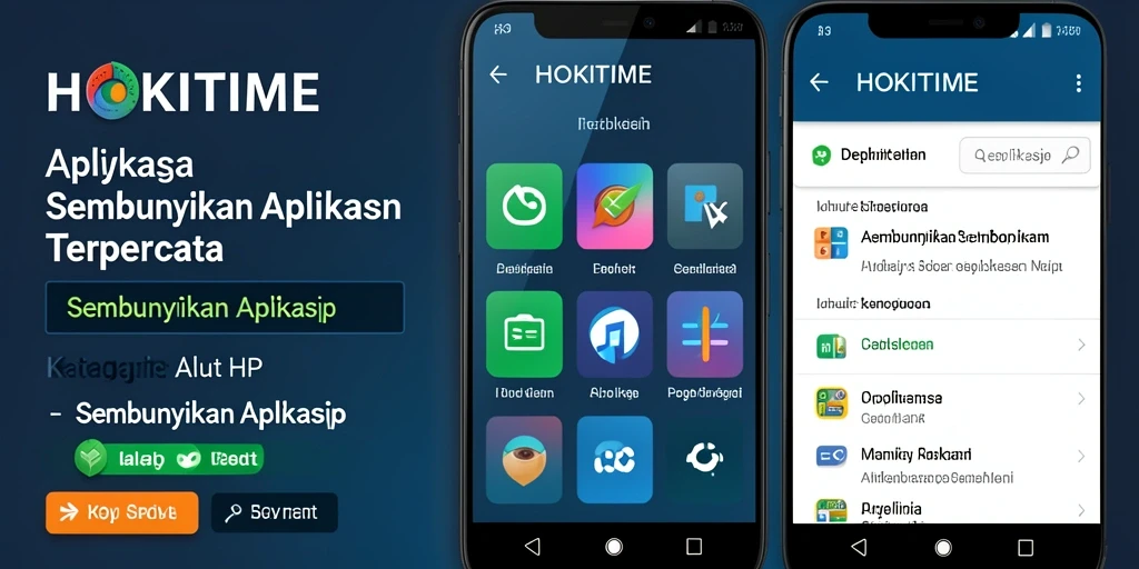 Antarmuka HOKITIME yang sederhana dan fungsional untuk menyembunyikan aplikasi.