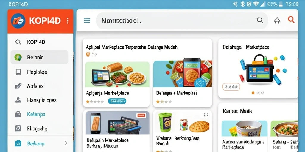 Antarmuka KOPI4D yang sederhana untuk pengalaman belanja yang lebih baik.