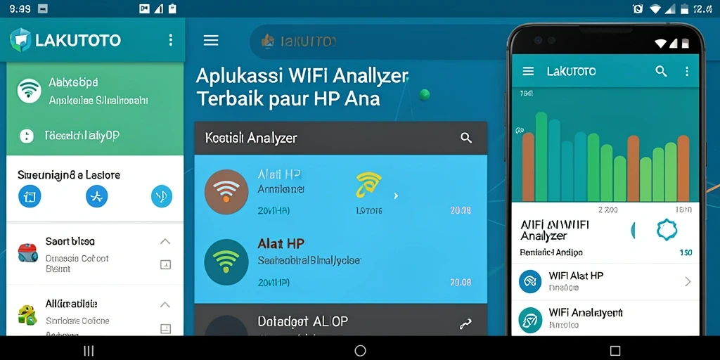 Screenshot utama LAKUTOTO menampilkan antarmuka dengan analisis jaringan WiFi.