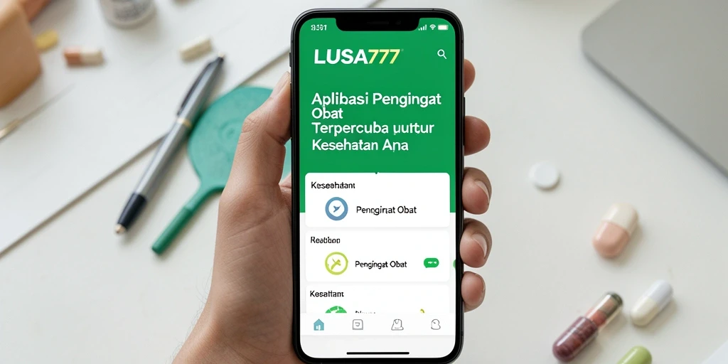 Tampilan antarmuka LUSA777 yang jelas dan fungsional untuk pengingat obat.