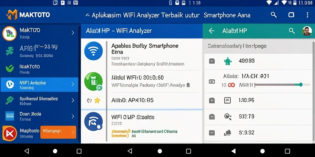 Screenshot antarmuka MAKTOTO yang menunjukkan analisis WiFi.