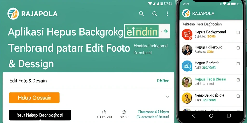 Tampilan antarmuka RAJAPOLA saat mengedit foto dan menghapus background.