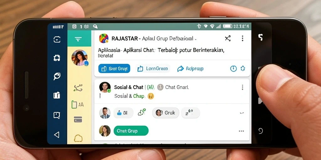 Tampilan antarmuka grup di aplikasi RAJASTAR yang interaktif.