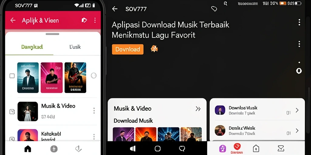 Antarmuka SOV777 yang intuitif untuk Download Musik.
