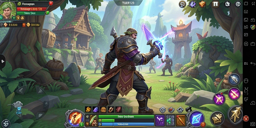 Antarmuka TGER123 yang menarik dengan elemen RPG yang dinamis.