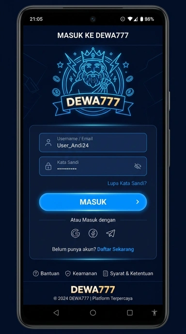 Masuk ke akun dewa777 dengan mudah dan cepat